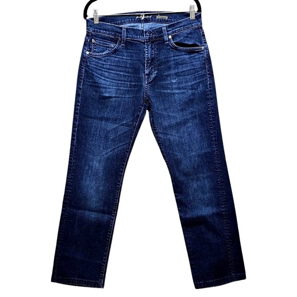 7 For All Mankind Mens Slimmy Jeans Size 31 Denim Blue - Picture 1 of 7